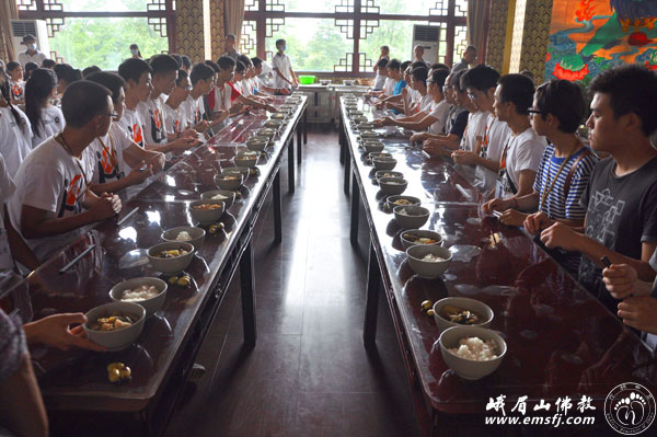 佛教-“生命教育”大学心灵环保体验营在峨眉山大佛禅院举行